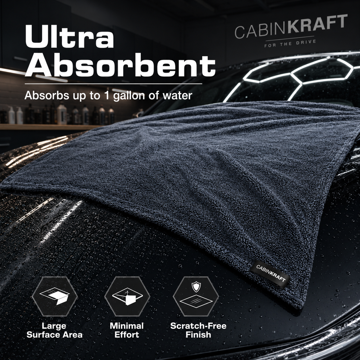 Twisted-Loop Microfiber Drying Towel, 1300 GSM, product image 8
